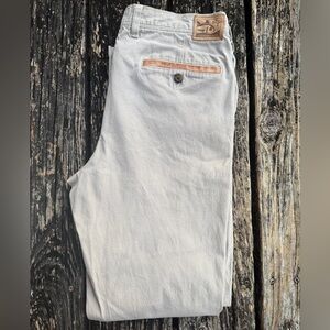 Southern Tide RT-7's Classic 5-pocket 32x32 Khaki Canvas Pant Leather Accents T5